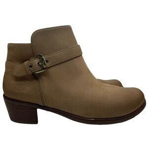 Ugg Tan Brown Suede Heeled Inner Zipper Ankle Boot 8